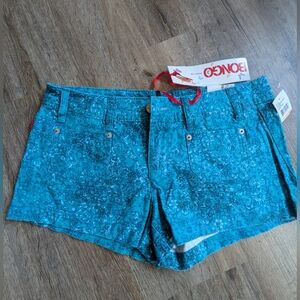 BONGO Teal Blue Paisley Print Women's Shorts